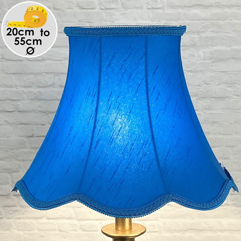 Bright Blue Scalloped Lampshade